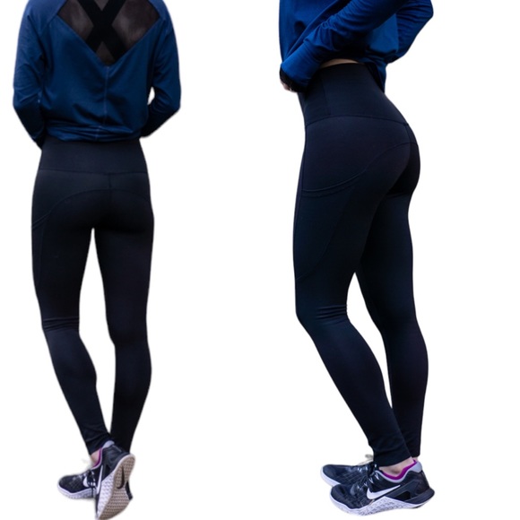 Ever Pants - Ever Brand SweatFlow x Wearagain Black High Waisted Leggings Womens Size medium